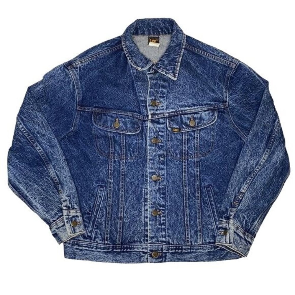Vintage Lee Rider Acid Wash Jean Jacket: Size Medium